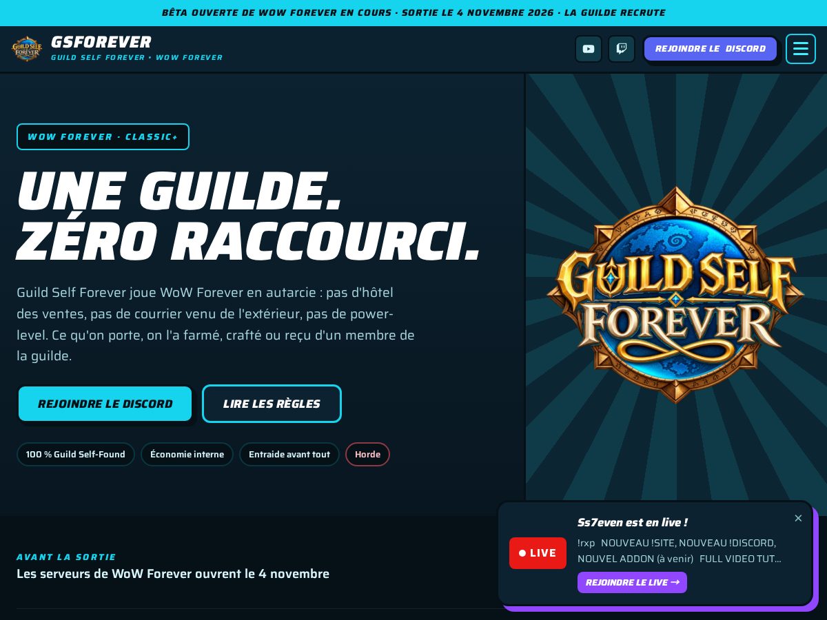 Landing-page snapshot of gsforever.com