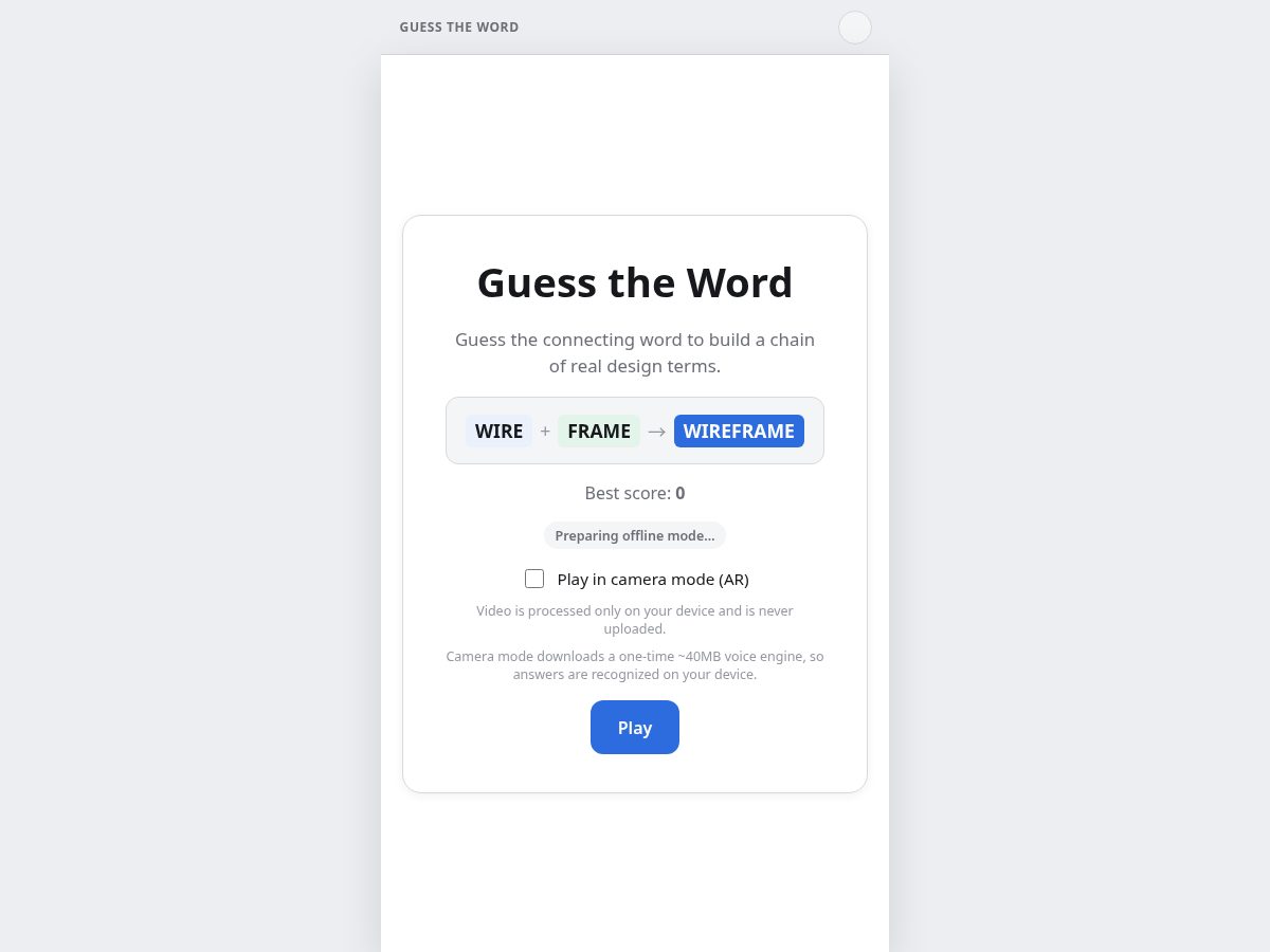 Landing-page snapshot of guesstheword.xyz