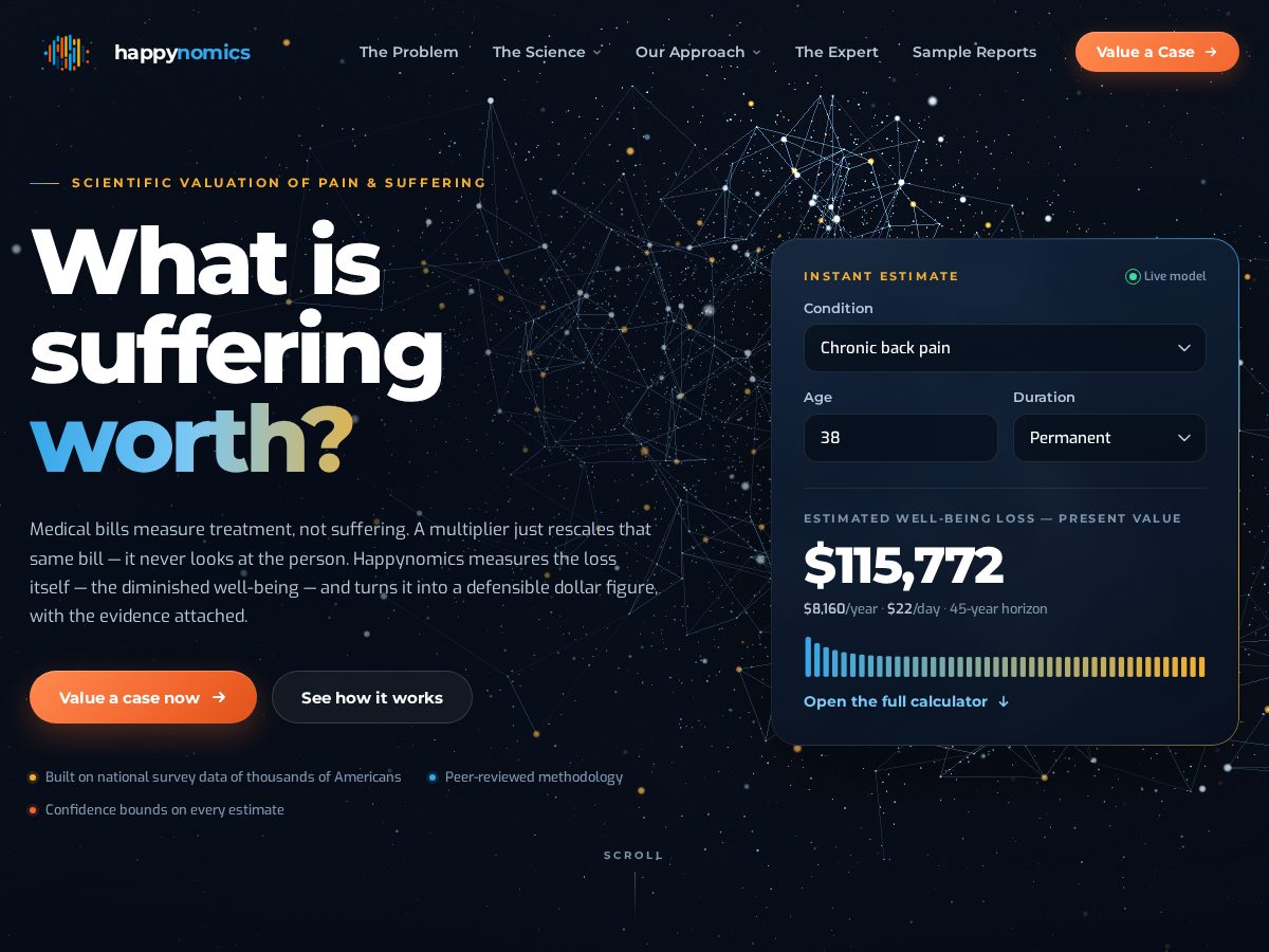 Landing-page snapshot of happy-nomics.com