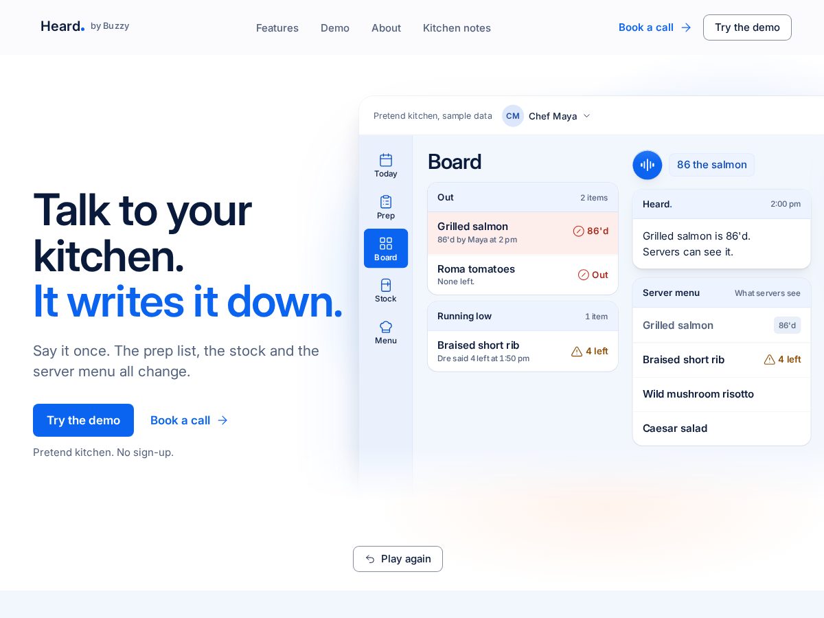 Landing-page snapshot of heardbybuzzy.com