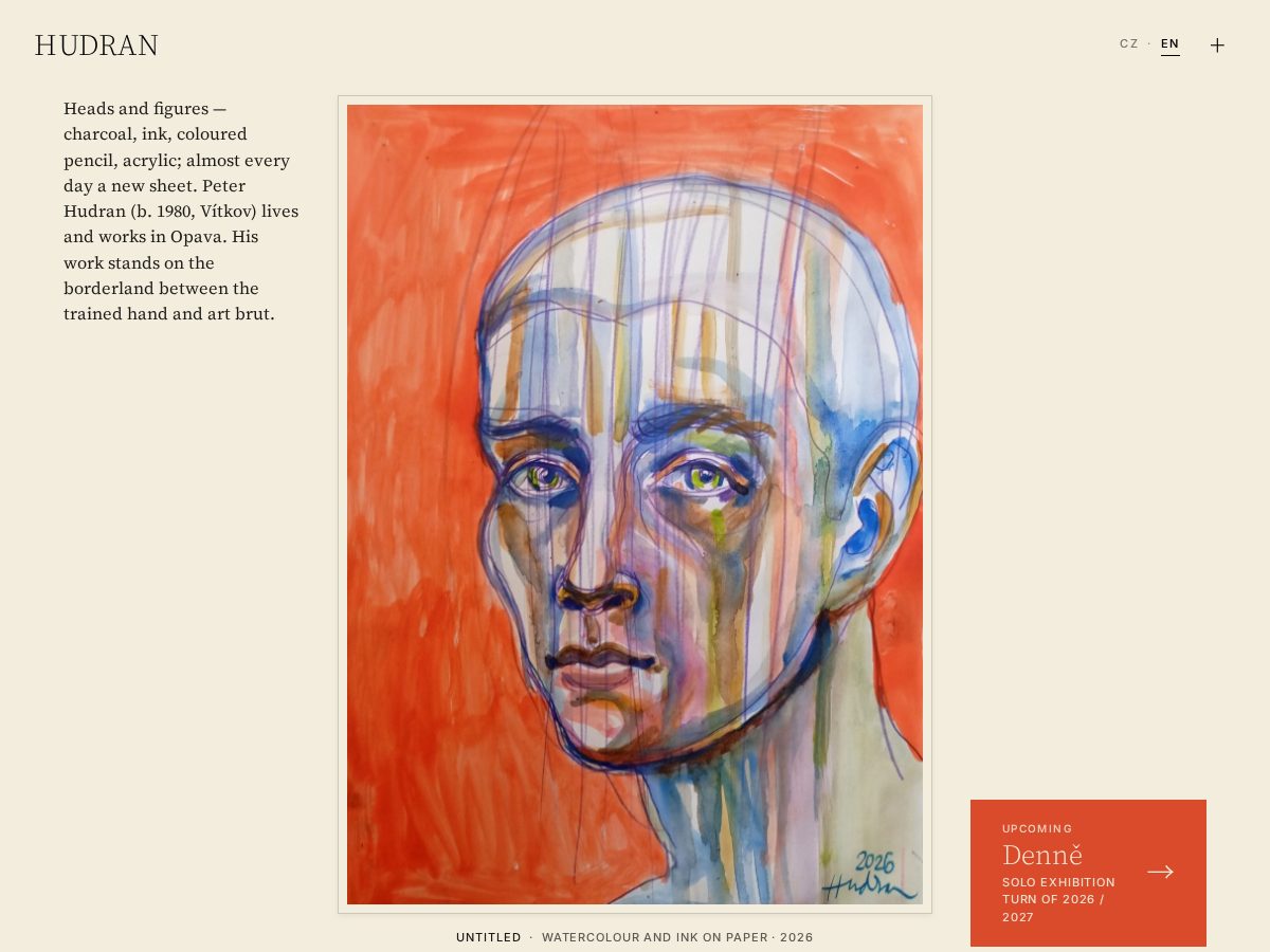 Landing-page snapshot of hudran.art