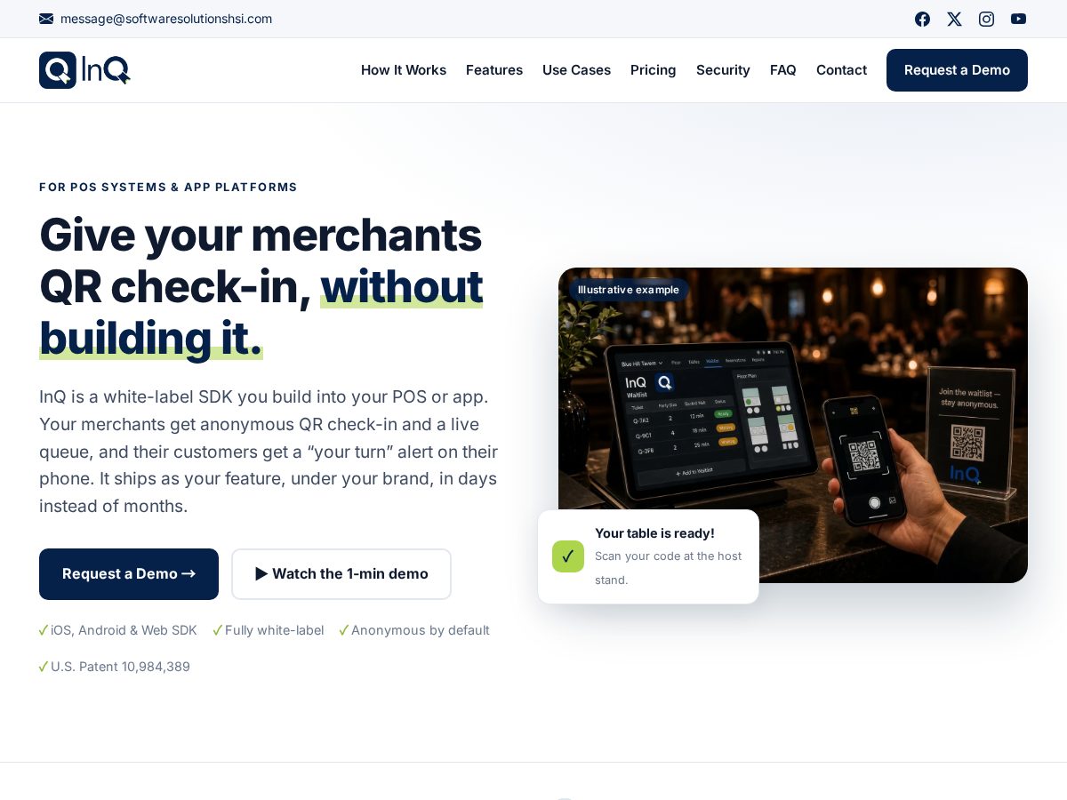 Landing-page snapshot of inq-sdk.com