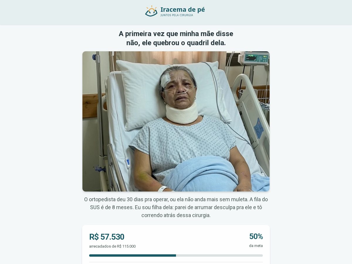 Landing-page snapshot of iracemadepe.com