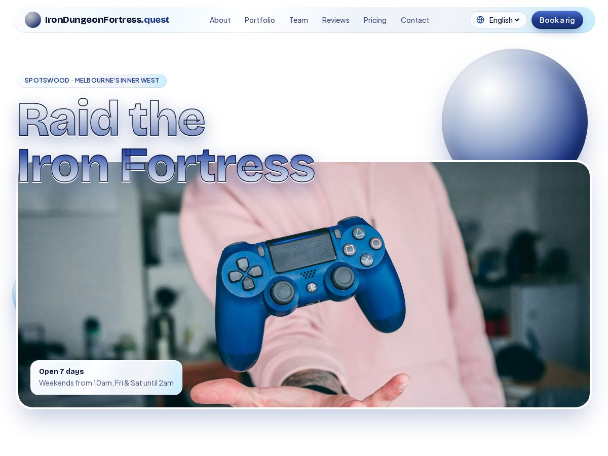 Landing-page snapshot of irondungeonfortress.quest