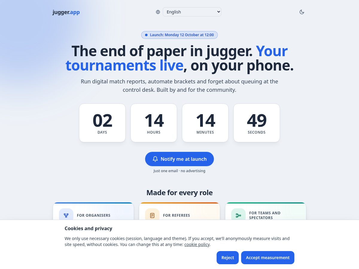 Landing-page snapshot of juggeratr.app