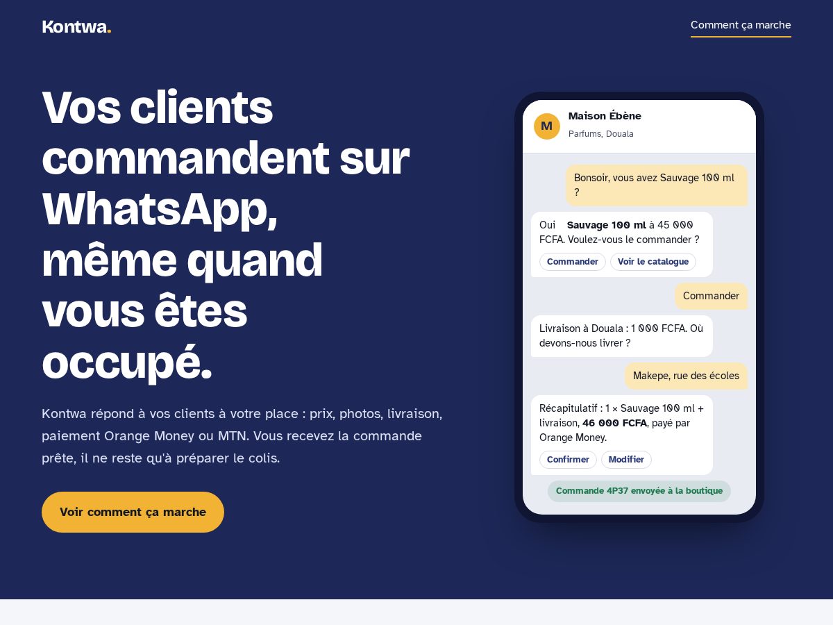 Landing-page snapshot of kontwa.app
