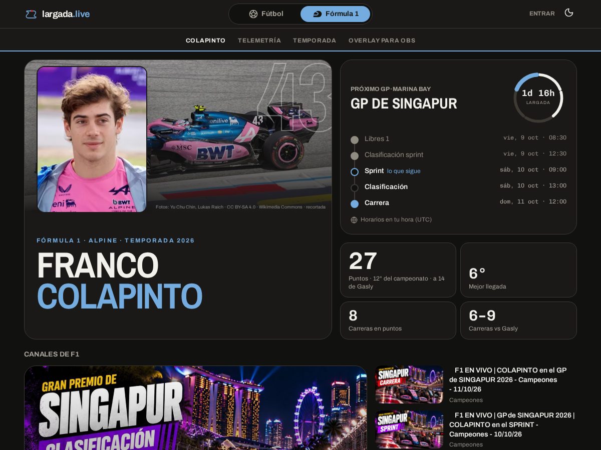 Landing-page snapshot of largada.live
