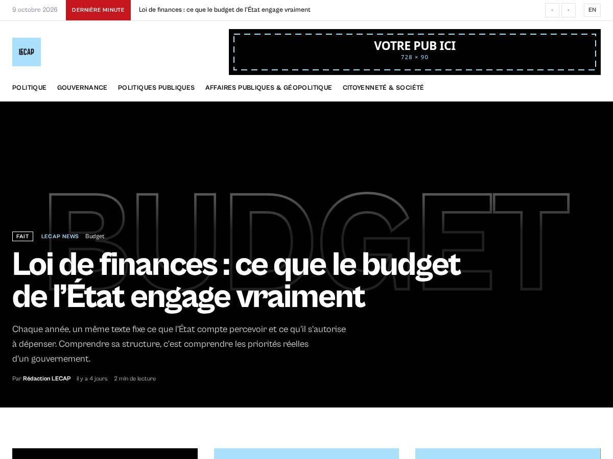 Landing-page snapshot of lecap.news