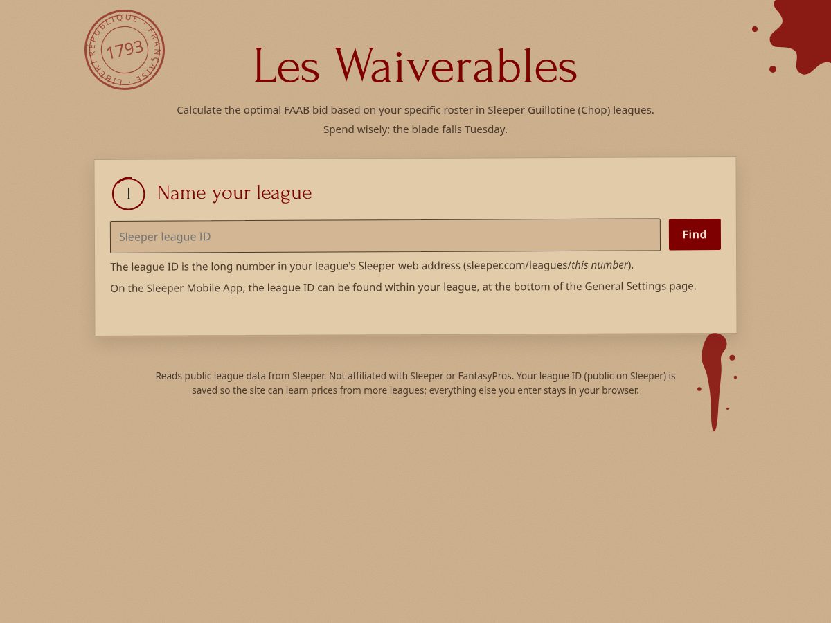 Landing-page snapshot of leswaiverables.com