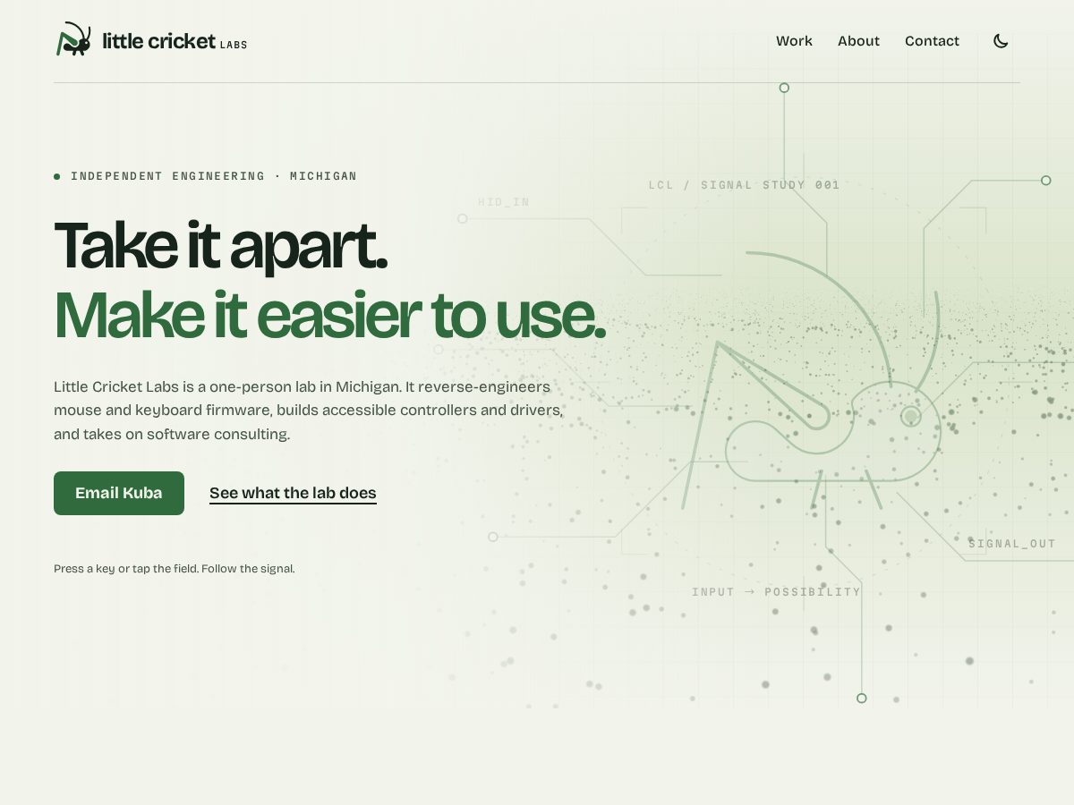 Landing-page snapshot of littlecricket.llc