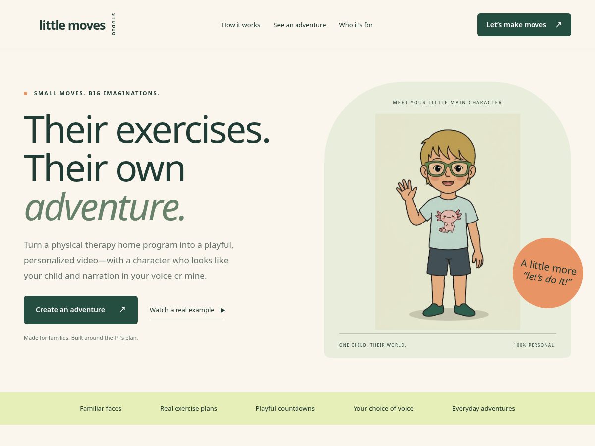 Landing-page snapshot of littlemoves.studio