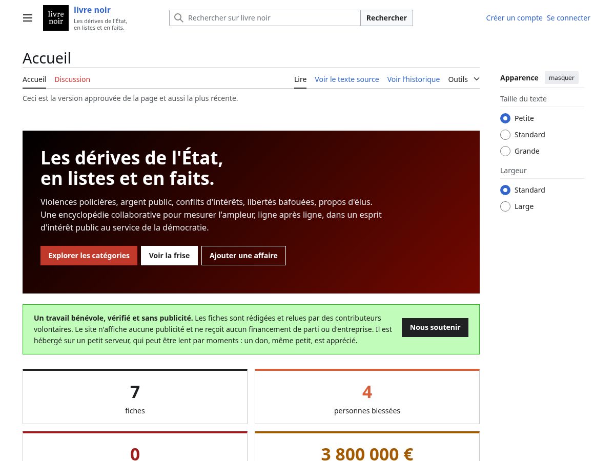 Landing-page snapshot of livrenoir.fyi