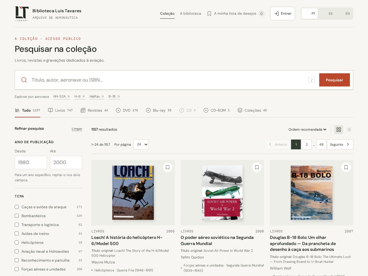 Landing-page snapshot of luistavareslibrary.com