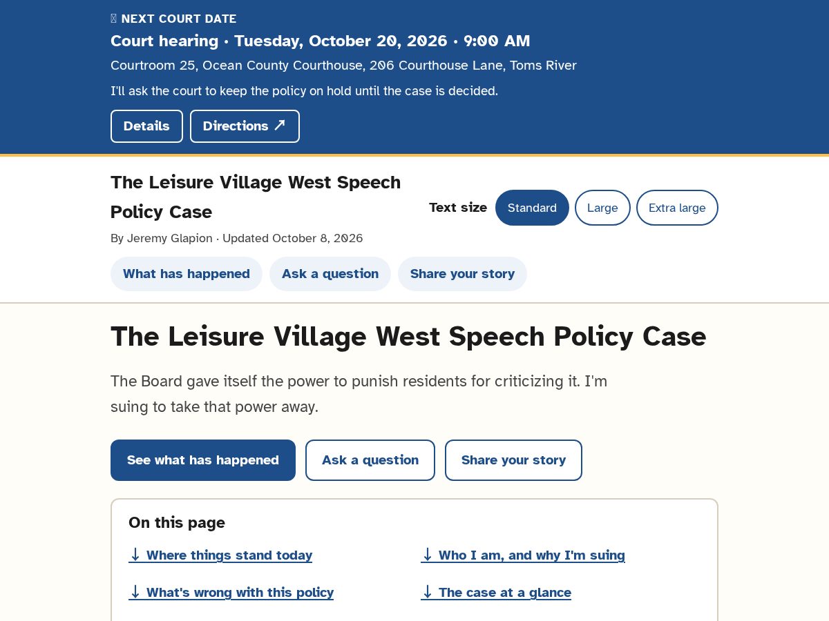 Landing-page snapshot of lvwfreespeech.com