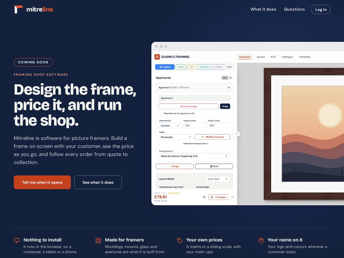 Landing-page snapshot of mitreline.com