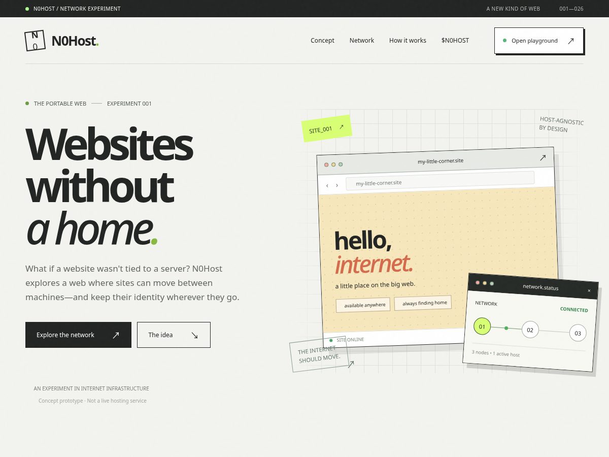 Landing-page snapshot of n0host.xyz