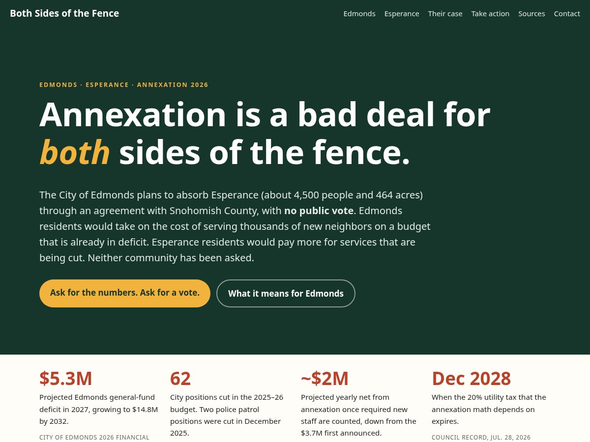 Landing-page snapshot of notoannexation.org