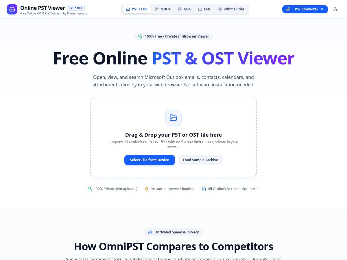 Landing-page snapshot of onlineemailviewer.com