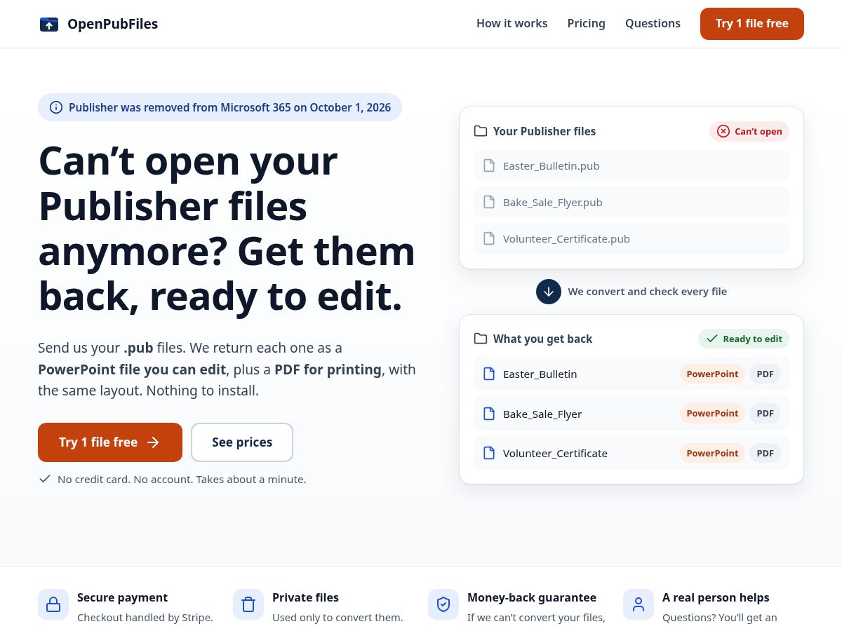 Landing-page snapshot of openpubfiles.com