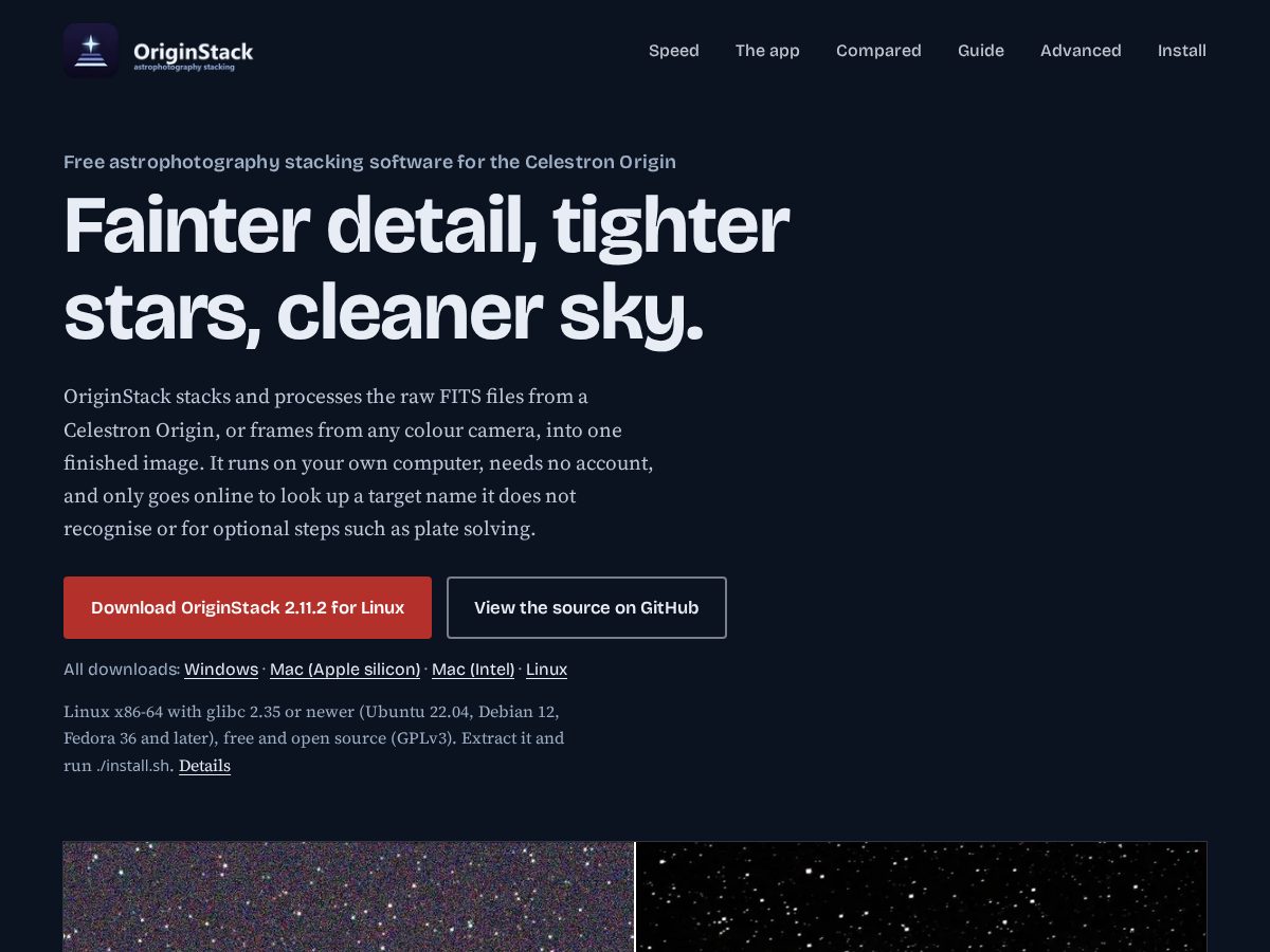 Landing-page snapshot of originstack.site
