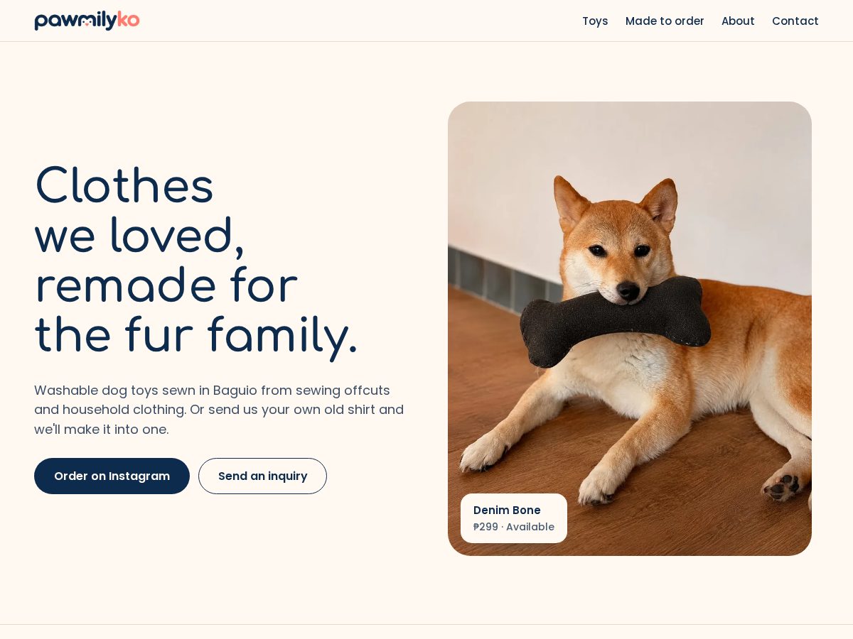 Landing-page snapshot of pawmilyko.com