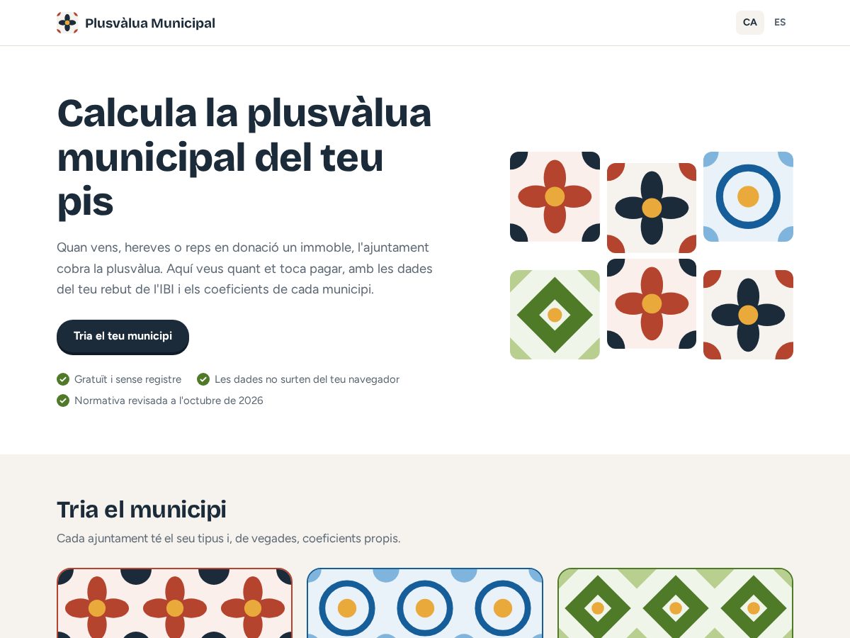 Landing-page snapshot of plusvaluamunicipal.cat
