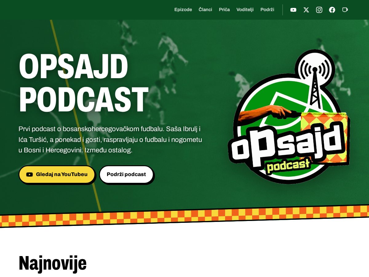 Landing-page snapshot of podcast-opsajd.com