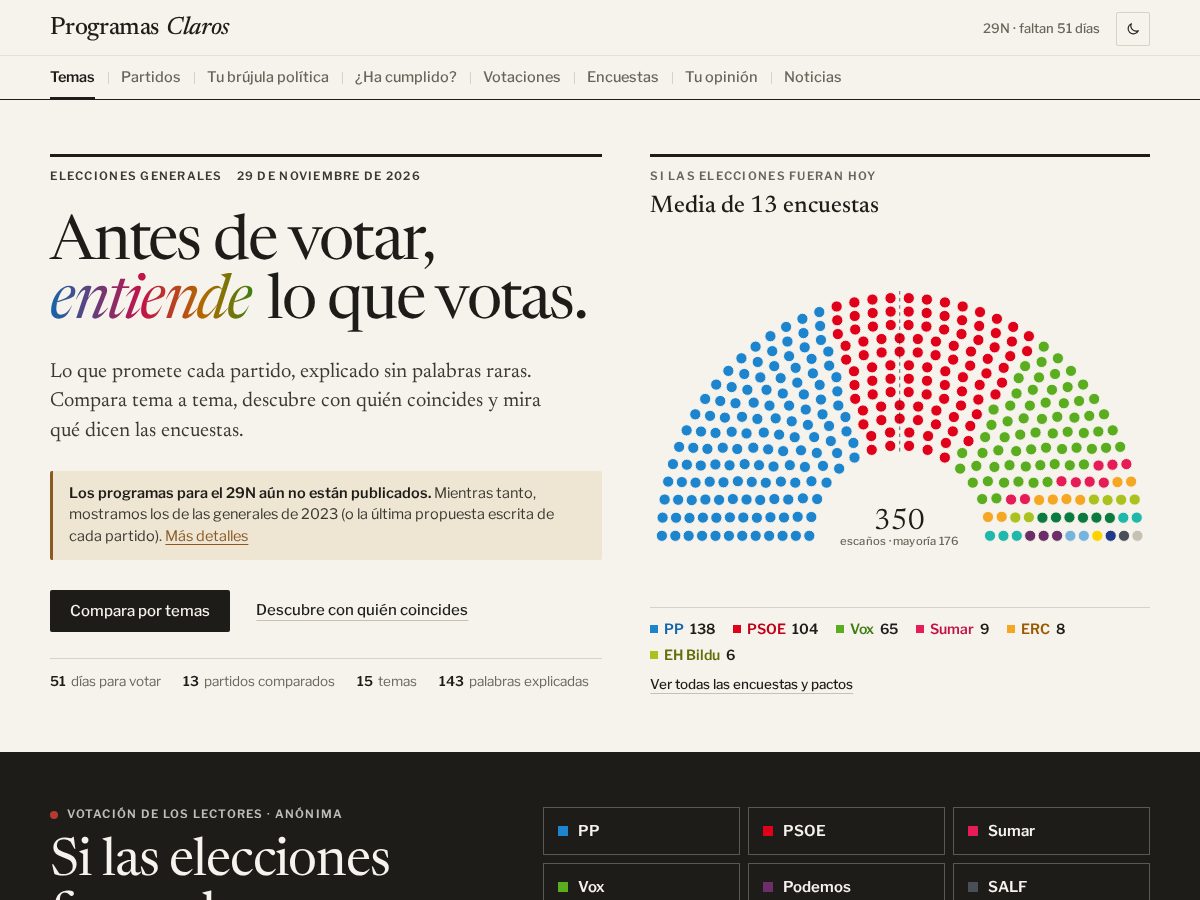 Landing-page snapshot of programasclaros.info