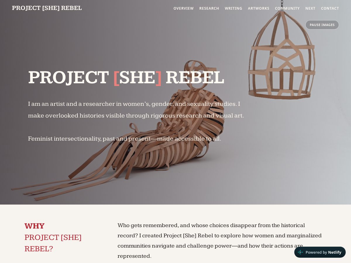 Landing-page snapshot of projectsherebel.org