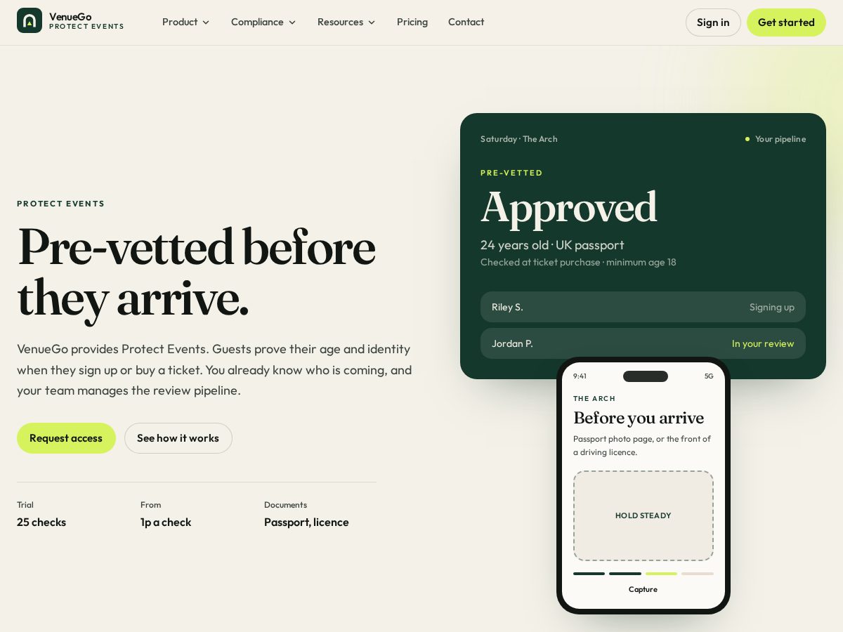 Landing-page snapshot of protect.events