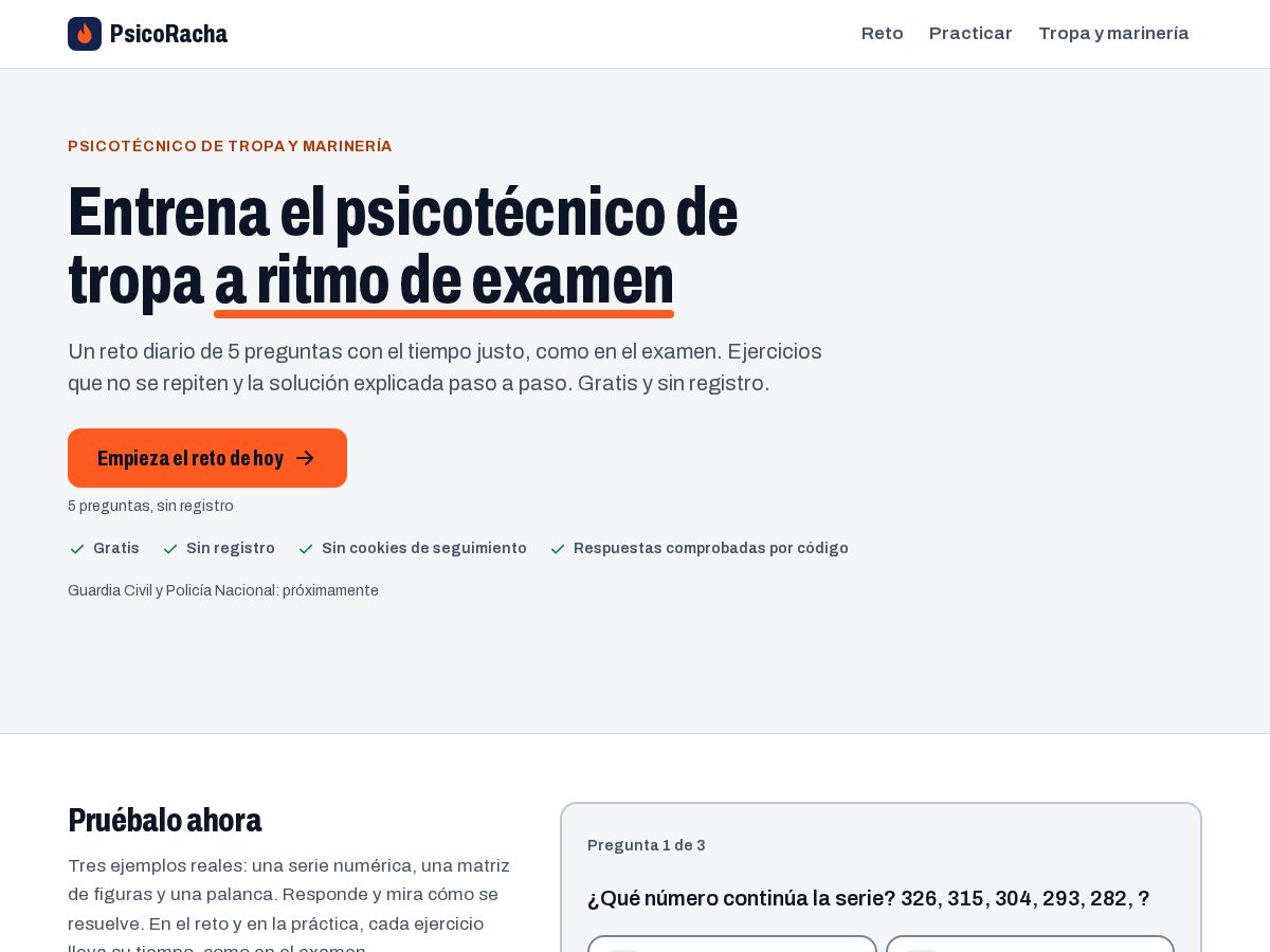 Landing-page snapshot of psicoracha.com