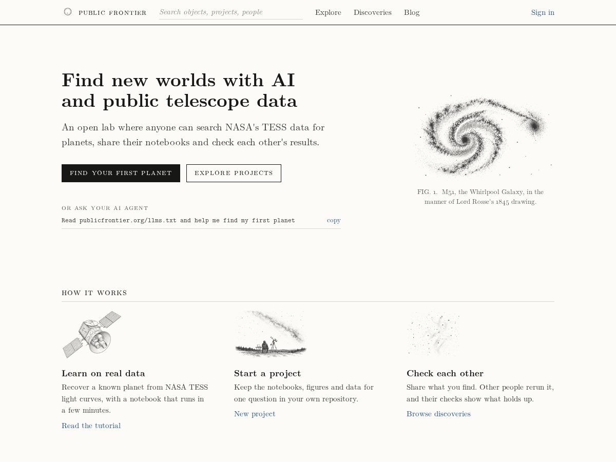 Landing-page snapshot of publicfrontier.org