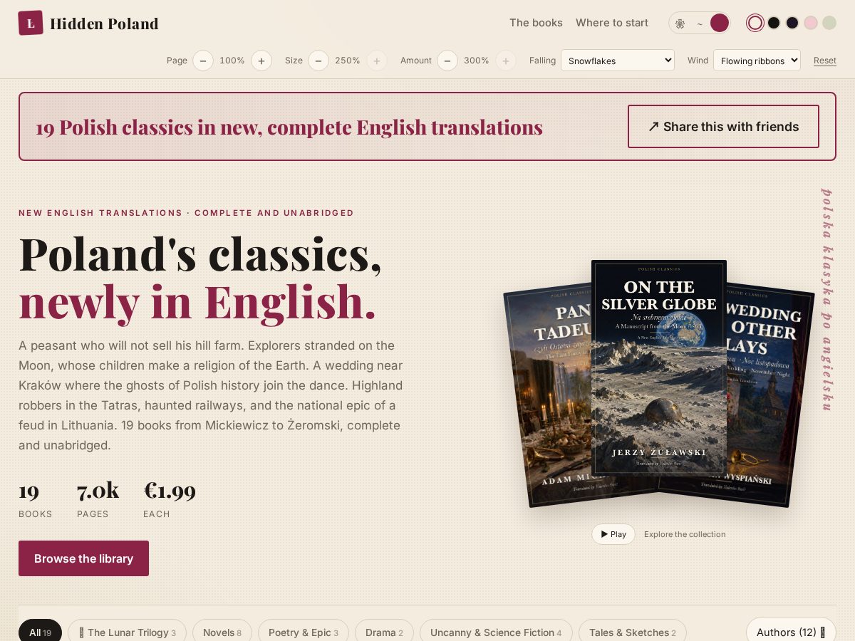 Landing-page snapshot of readhiddenpoland.com
