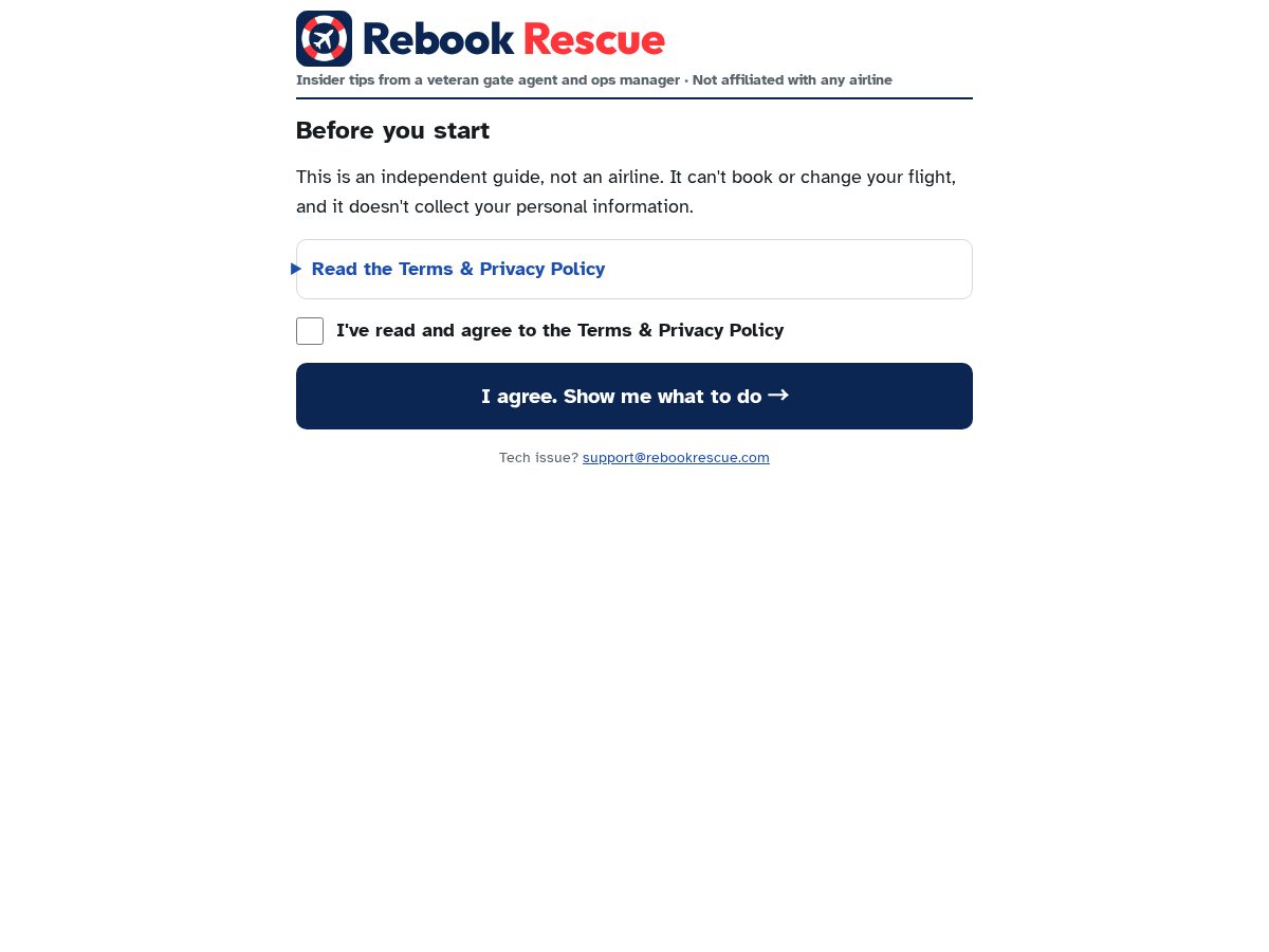 Landing-page snapshot of rebookrescue.com