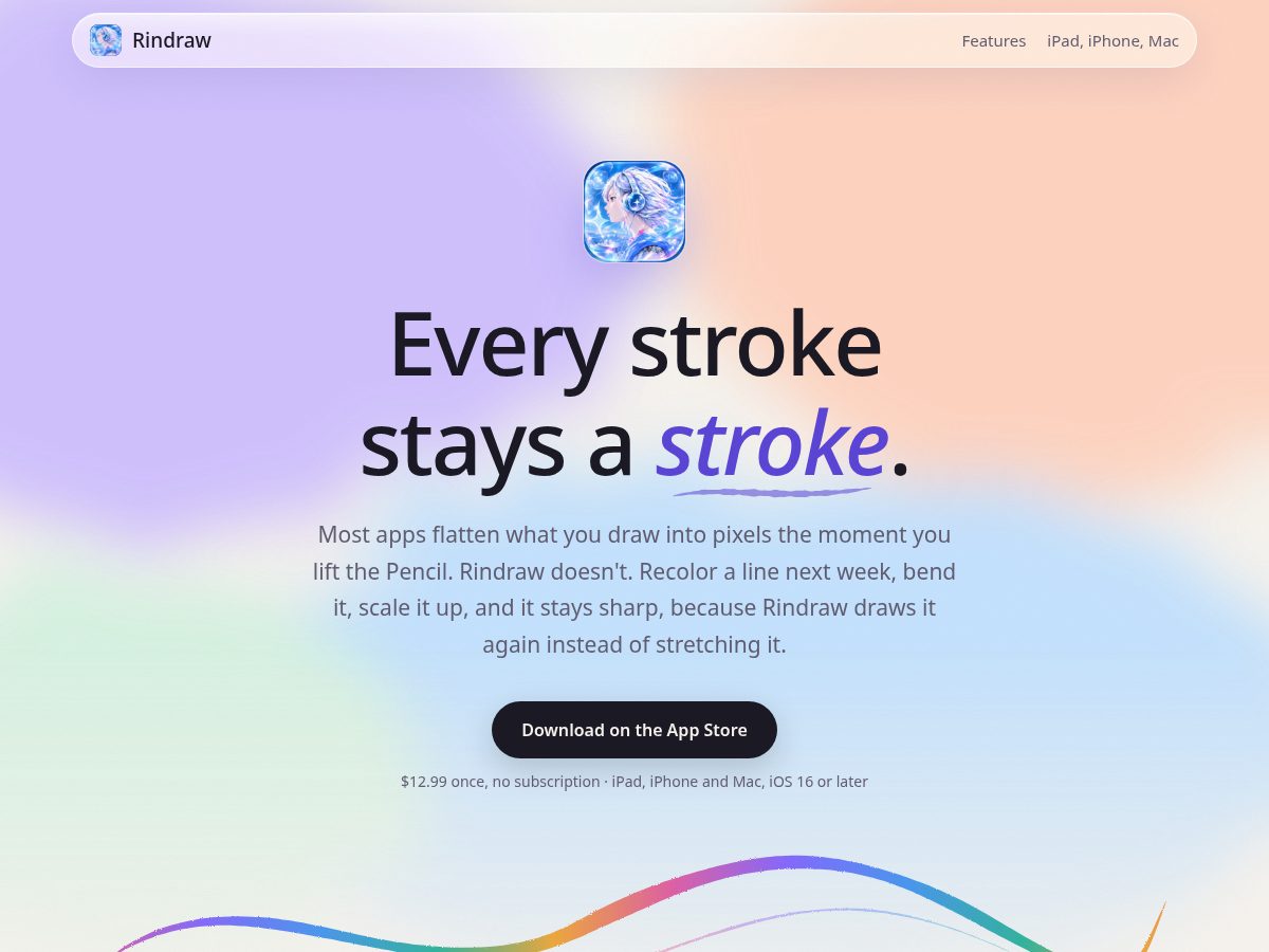 Landing-page snapshot of rindraw.com