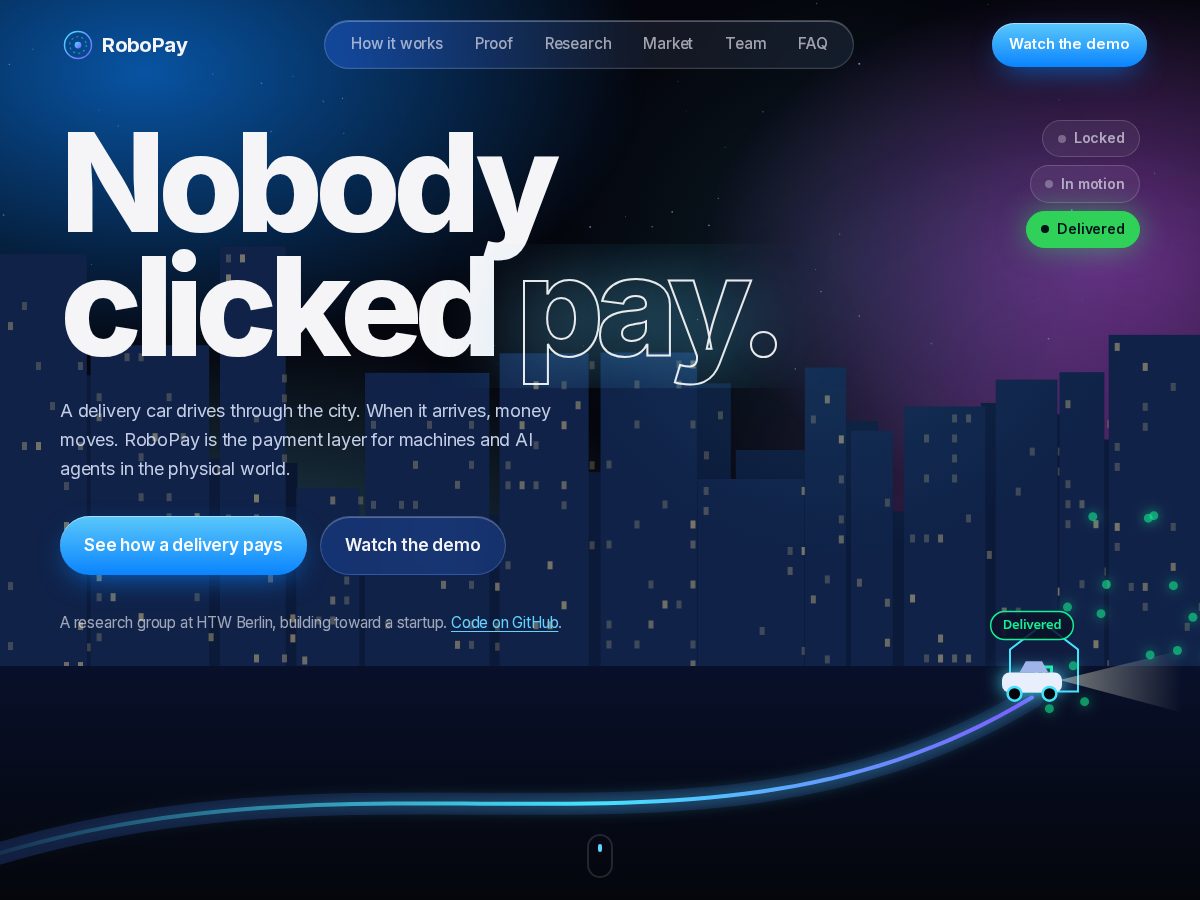 Landing-page snapshot of robo-pay.xyz