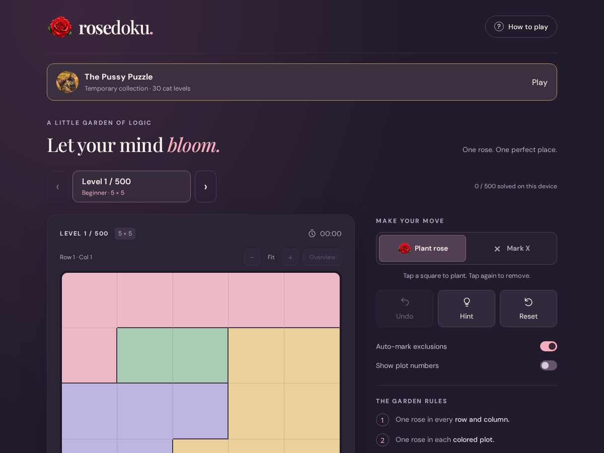 Landing-page snapshot of rosedoku.com