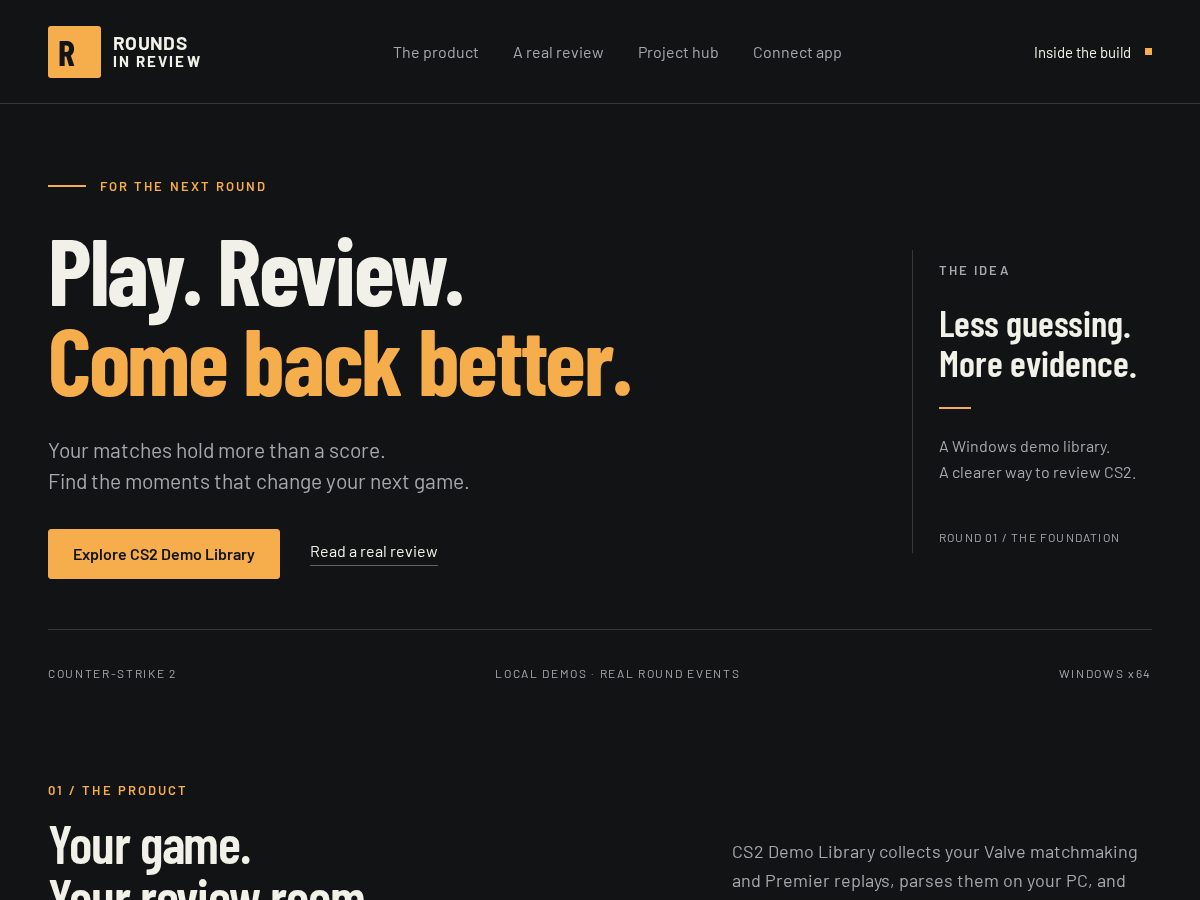 Landing-page snapshot of roundinreview.com