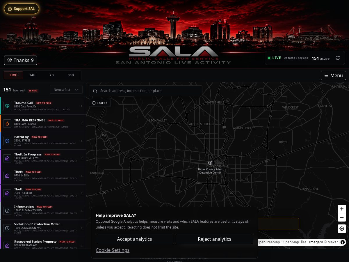 Landing-page snapshot of salatx.com