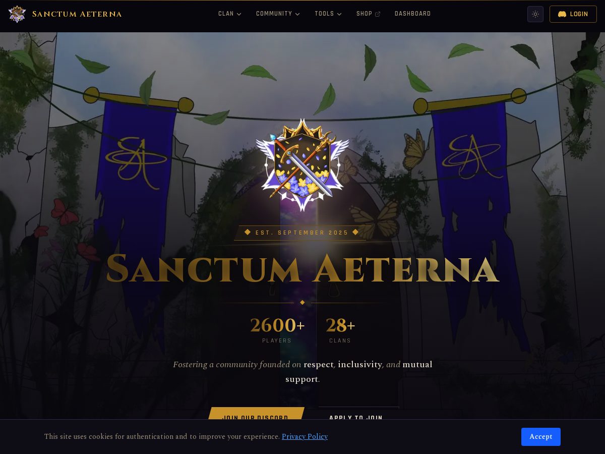 Landing-page snapshot of sanctumaeterna.com