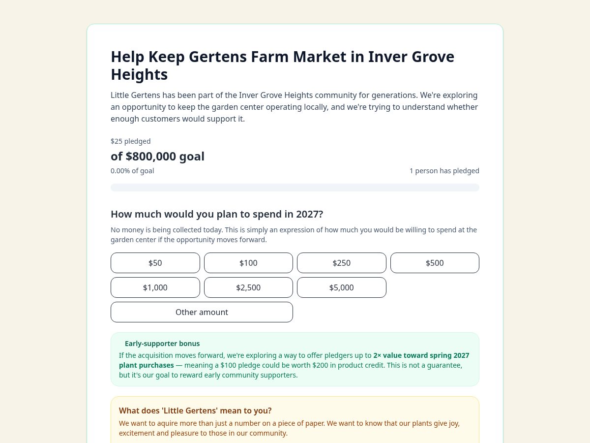 Landing-page snapshot of savegertens.com