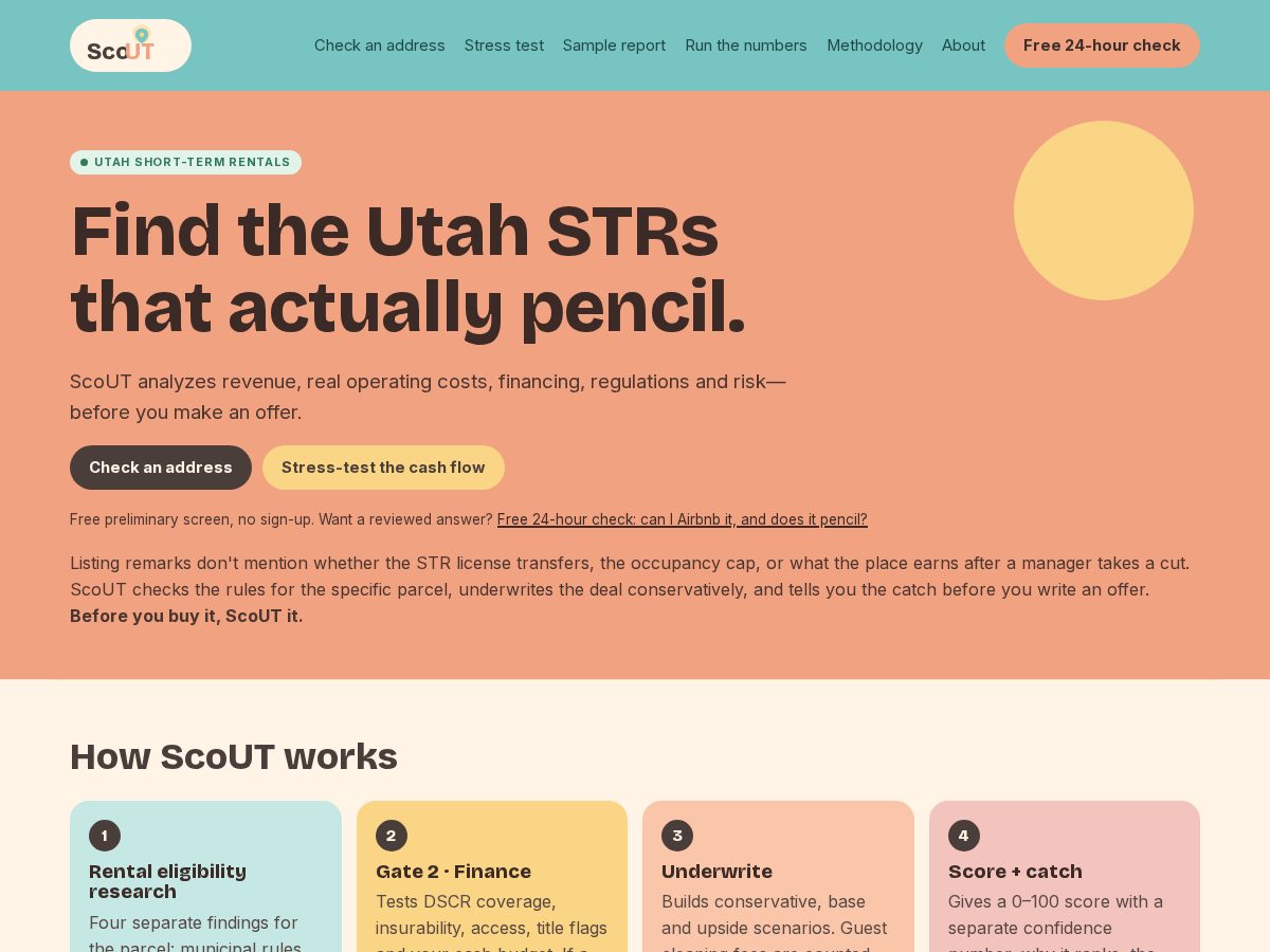 Landing-page snapshot of scoutut.com