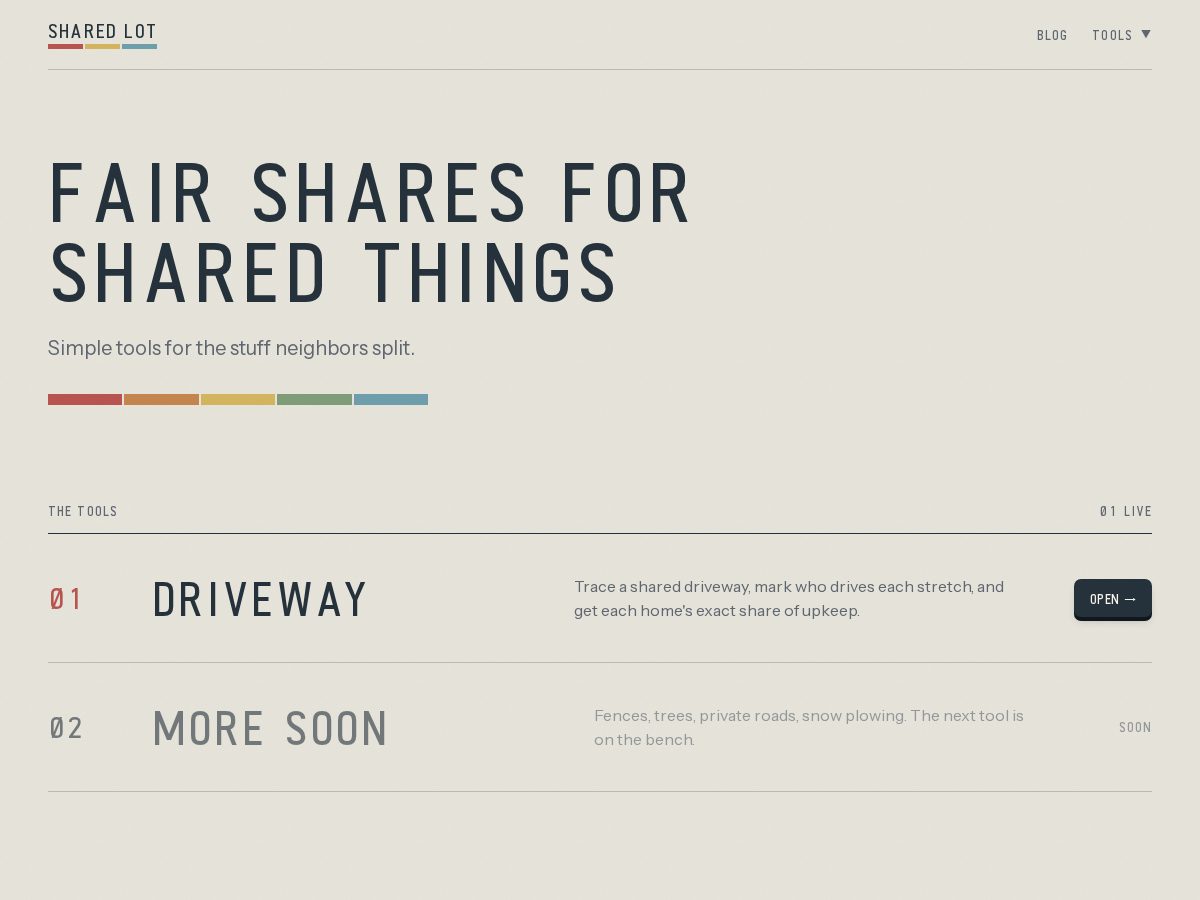 Landing-page snapshot of sharedlot.com