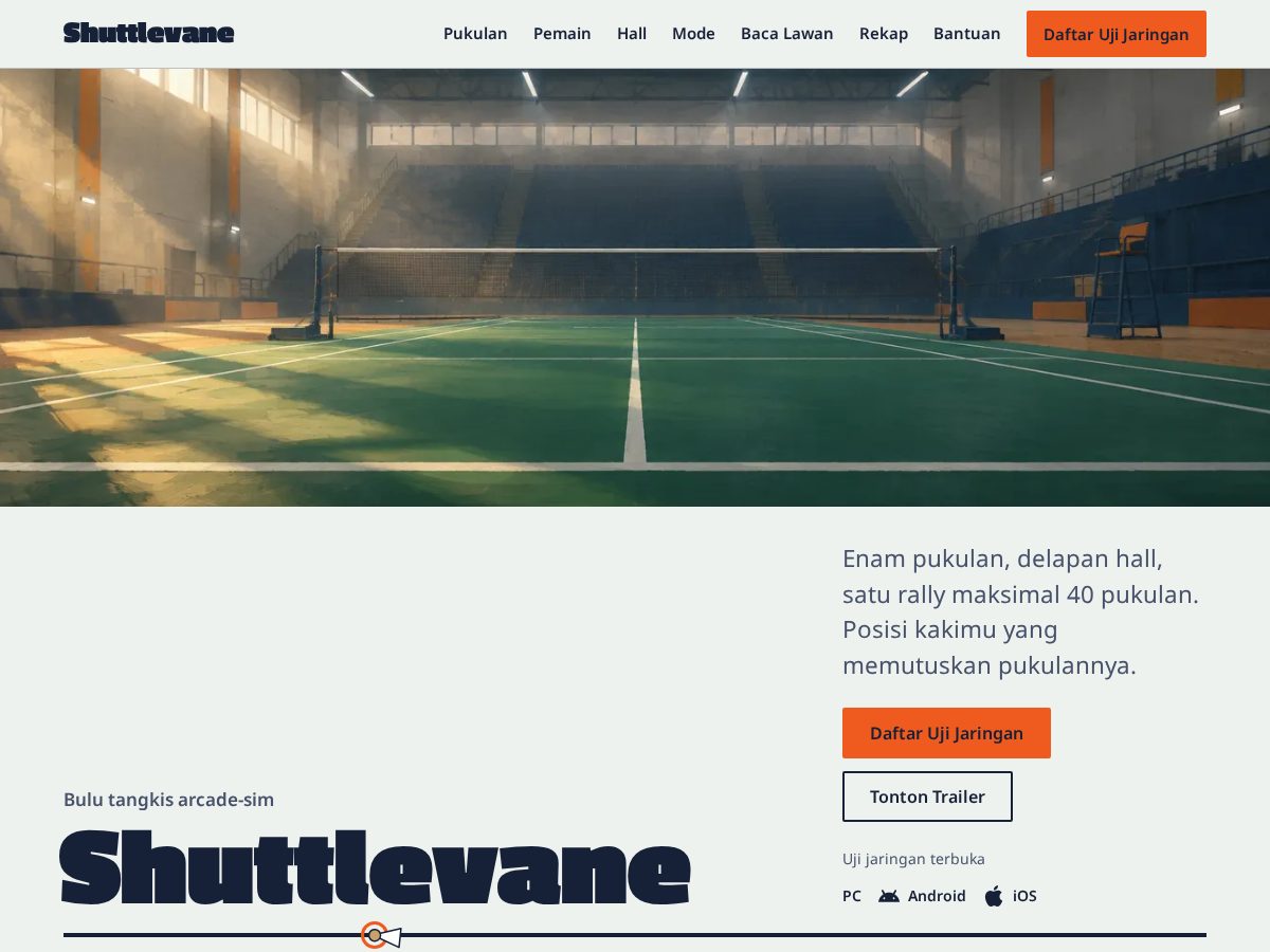 Landing-page snapshot of shuttlevane.com