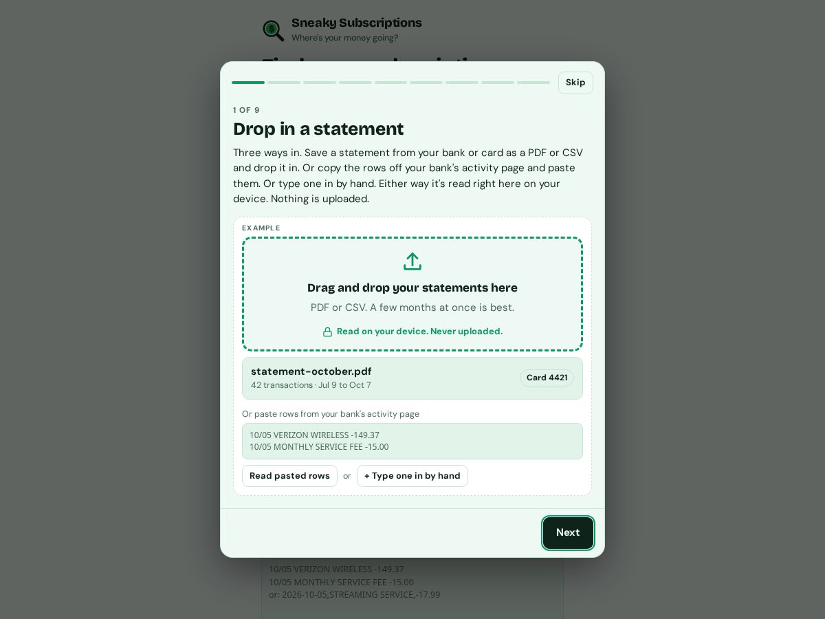 Landing-page snapshot of sneakysubscriptions.com