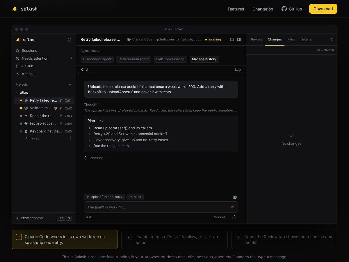 Landing-page snapshot of splash.computer