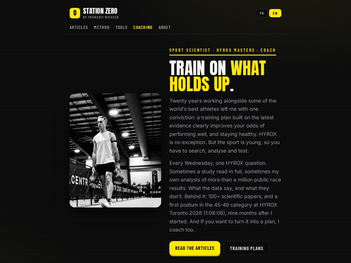Landing-page snapshot of stationzero.coach
