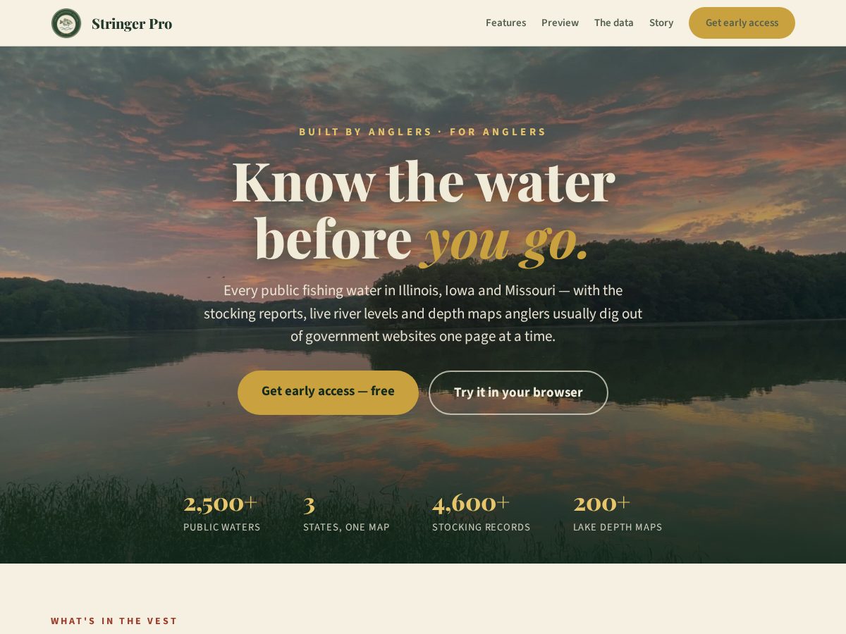 Landing-page snapshot of stringerproapp.com