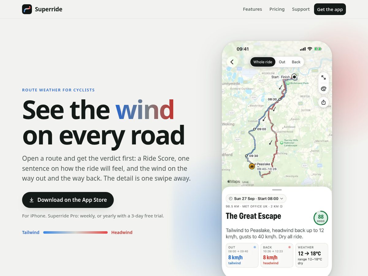Landing-page snapshot of superrideapp.com