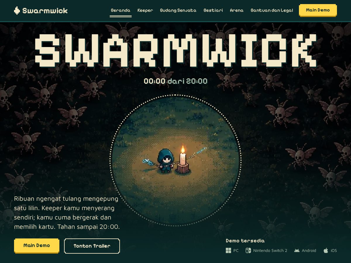 Landing-page snapshot of swarmwick.com
